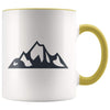 Outdoor Gift Women And Men - Mountains Coffee Mug - Yellow - Custom Made Drinkware