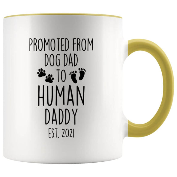 New Dad Gift Est 2022 Promoted From Dog Dad to Human Daddy Coffee Mug