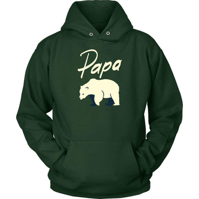 Papa Bear Hoodie - Gift For Dad Fathers Day Gift Dad Sweatshirt - Unisex Hoodie / Dark Green / S - Custom Made Adult Pull Over Hoodie