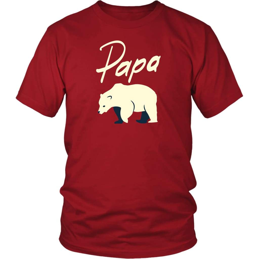 Papa Bear Shirt - Gift for Dad Fathers Day Gift Dad T-Shirt | BackyardPeaks District Unisex Shirt / Red / M