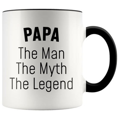 Papa Gifts Papa The Man The Myth The Legend Grandpa Dad Papa Christmas Birthday Father’s Day Coffee Mug $14.99 | Black Drinkware