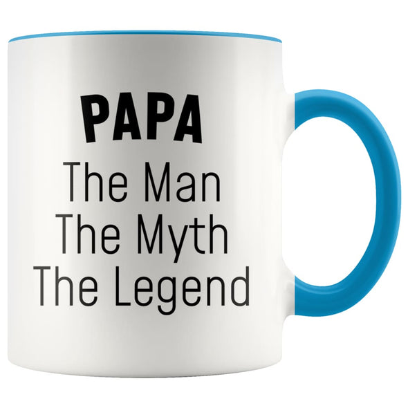 Papa Gifts Papa The Man The Myth The Legend Grandpa Dad Papa Christmas Birthday Father’s Day Coffee Mug $14.99 | Blue Drinkware