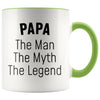 Papa Gifts Papa The Man The Myth The Legend Grandpa Dad Papa Christmas Birthday Father’s Day Coffee Mug $14.99 | Green Drinkware