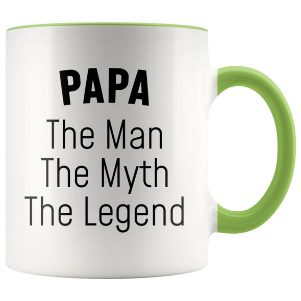 Papa Gifts Papa The Man The Myth The Legend Grandpa Dad Papa Christmas Birthday Father’s Day Coffee Mug $14.99 | Green Drinkware