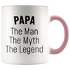 Papa Gifts Papa The Man The Myth The Legend Grandpa Dad Papa Christmas Birthday Father’s Day Coffee Mug $14.99 | Pink Drinkware