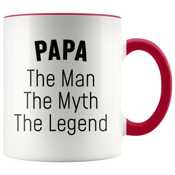 Papa Gifts Papa The Man The Myth The Legend Grandpa Dad Papa Christmas Birthday Father’s Day Coffee Mug $14.99 | Red Drinkware
