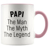 Papi Gifts Papi The Man The Myth The Legend Papi Christmas Birthday Father’s Day Coffee Mug $14.99 | Pink Drinkware