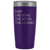 Papi Gifts Papi The Man The Myth The Legend Stainless Steel Vacuum Travel Mug Insulated Tumbler 20oz $31.99 | Purple Tumblers