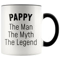 Pappy Gifts Pappy The Man The Myth The Legend Pappy Christmas Birthday Father’s Day Coffee Mug $14.99 | Black Drinkware