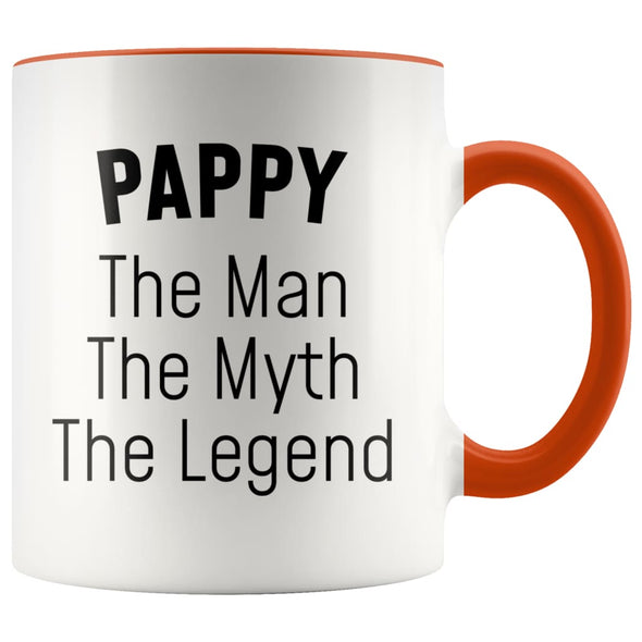 Pappy Gifts Pappy The Man The Myth The Legend Pappy Christmas Birthday Father’s Day Coffee Mug $14.99 | Orange Drinkware