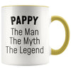 Pappy Gifts Pappy The Man The Myth The Legend Pappy Christmas Birthday Father’s Day Coffee Mug $14.99 | Yellow Drinkware