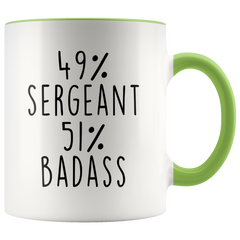 Load image into Gallery viewer, Sergeant Gifts Police Sgt Coffee Cup 49% Sergeant 51% Badass Funny Sergeant Mug