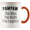 Pawpaw Gifts Pawpaw The Man The Myth The Legend Pawpaw Christmas Birthday Father’s Day Coffee Mug $14.99 | Orange Drinkware