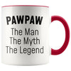 Pawpaw Gifts Pawpaw The Man The Myth The Legend Pawpaw Christmas Birthday Father’s Day Coffee Mug $14.99 | Red Drinkware