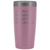 Pawpaw Gifts Pawpaw The Man The Myth The Legend Stainless Steel Vacuum Travel Mug Insulated Tumbler 20oz $31.99 | Light Purple Tumblers