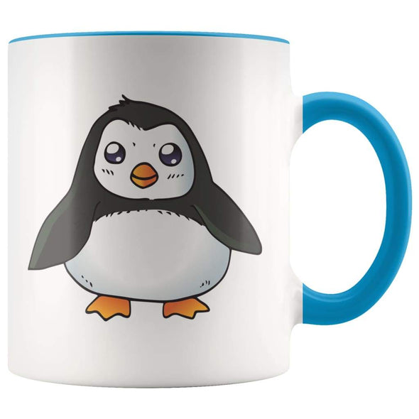 Penguin Lover Gift - Penguin Coffee Mug - Blue - Custom Made Drinkware