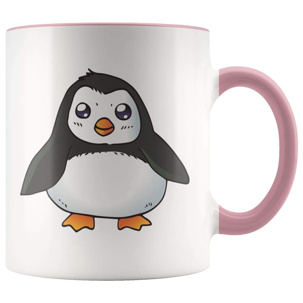 Penguin Lover Gift - Penguin Coffee Mug - Pink - Custom Made Drinkware