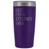 Personalized Attorney Gift: Best Effin Attorney Ever. Insulated Tumbler 20oz $29.99 | Purple Tumblers