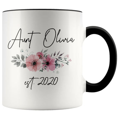 Personalized Aunt Est 2020 Mug New Aunt Pregnancy Announcement Gift Coffee Mug 11oz $14.99 | Black Drinkware