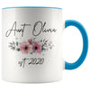 Personalized Aunt Est 2020 Mug New Aunt Pregnancy Announcement Gift Coffee Mug 11oz $14.99 | Blue Drinkware