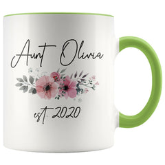Load image into Gallery viewer, Personalized Aunt Est 2020 Mug New Aunt Pregnancy Announcement Gift Coffee Mug 11oz