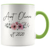 Personalized Aunt Est 2020 Mug New Aunt Pregnancy Announcement Gift Coffee Mug 11oz $14.99 | Green Drinkware