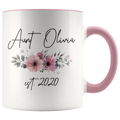 Load image into Gallery viewer, Personalized Aunt Est 2020 Mug New Aunt Pregnancy Announcement Gift Coffee Mug 11oz