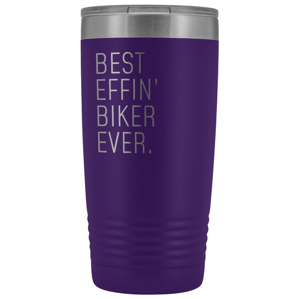 Personalized Biking Gift: Best Effin Biker Ever. Insulated Tumbler 20oz $29.99 | Purple Tumblers