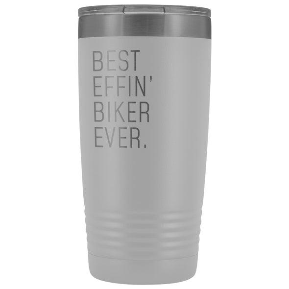 Personalized Biking Gift: Best Effin Biker Ever. Insulated Tumbler 20oz $29.99 | White Tumblers
