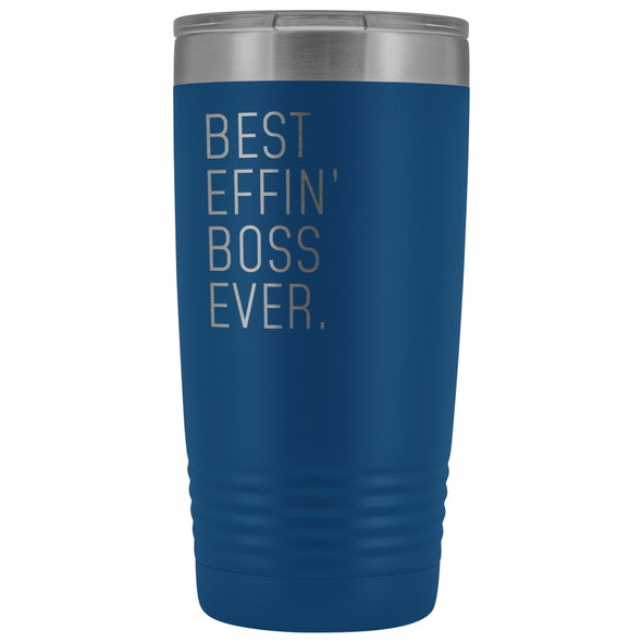Personalized Boss Gift: Best Effin Boss Ever. Insulated Tumbler 20oz $29.99 | Blue Tumblers
