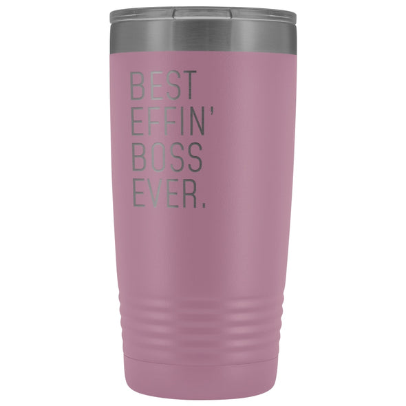 Personalized Boss Gift: Best Effin Boss Ever. Insulated Tumbler 20oz $29.99 | Light Purple Tumblers