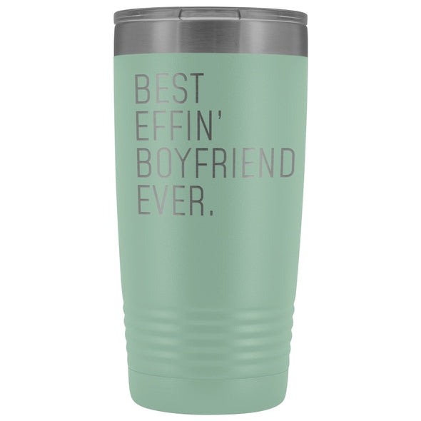 Personalized Boyfriend Gift: Best Effin Boyfriend Ever. Insulated Tumbler 20oz $29.99 | Teal Tumblers