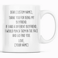 Personalized Boyfriend Gifts | Custom Name Mug | Gifts for Boyfriend | Thank You For Being My Boyfriend Coffee Mug 11oz or 15oz $19.99 |