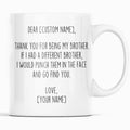 Personalized Brother Gifts | Custom Name Mug | Funny Gifts for Brother | Thank You For Being My Brother Coffee Mug 11oz or 15oz $19.99 |