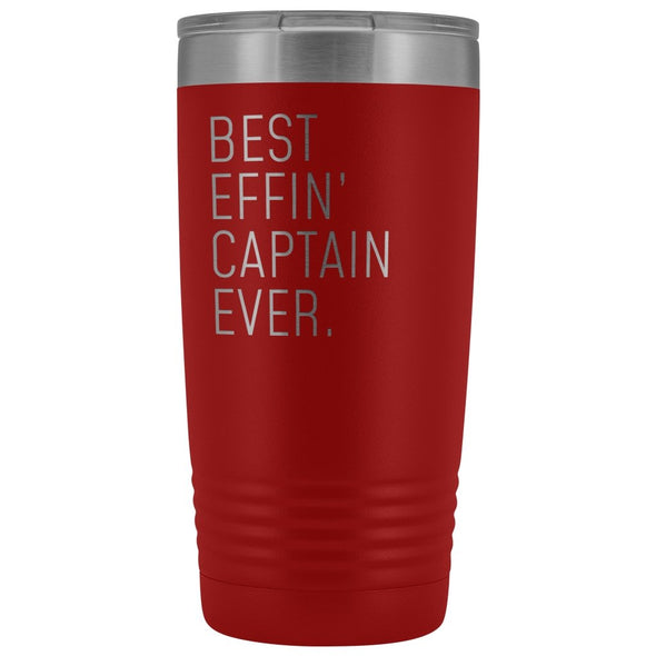 Personalized Captain Gift: Best Effin Captain Ever. Insulated Tumbler 20oz $29.99 | Red Tumblers