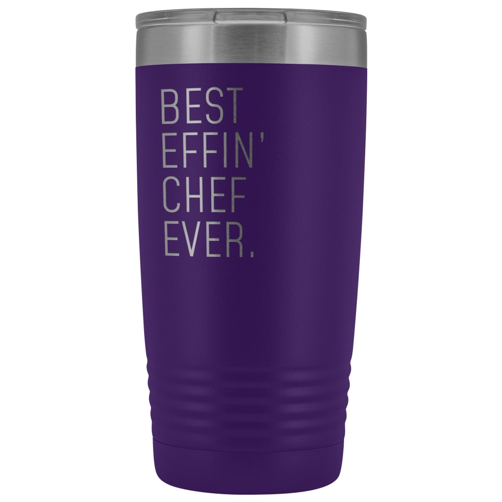 Personalized Chef Gift: Best Effin Chef Ever. Insulated Tumbler 20oz $29.99 | Purple Tumblers