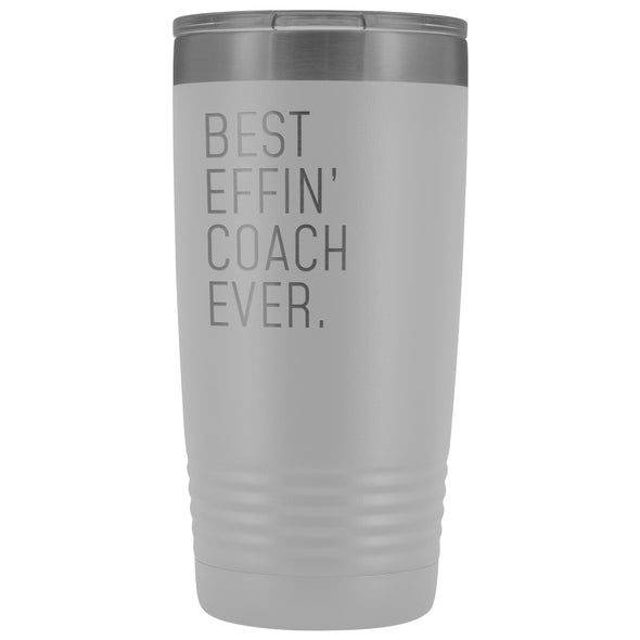 Personalized Coach Gift: Best Effin Coach Ever. Insulated Tumbler 20oz $29.99 | White Tumblers
