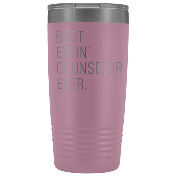 Personalized Counselor Gift: Best Effin Counselor Ever. Insulated Tumbler 20oz $29.99 | Light Purple Tumblers