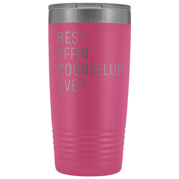 Personalized Counselor Gift: Best Effin Counselor Ever. Insulated Tumbler 20oz $29.99 | Pink Tumblers