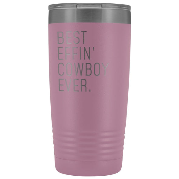 Personalized Cowboy Gift: Best Effin Cowboy Ever. Insulated Tumbler 20oz $29.99 | Light Purple Tumblers