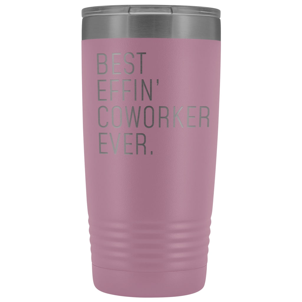 Personalized Coworker Gift: Best Effin Coworker Ever. Insulated Tumbler 20oz | Light Purple Tumblers
