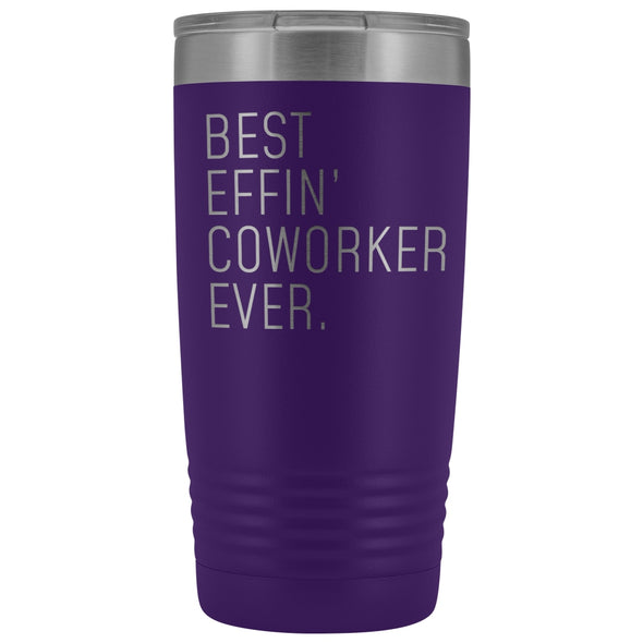 Personalized Coworker Gift: Best Effin Coworker Ever. Insulated Tumbler 20oz $29.99 | Purple Tumblers