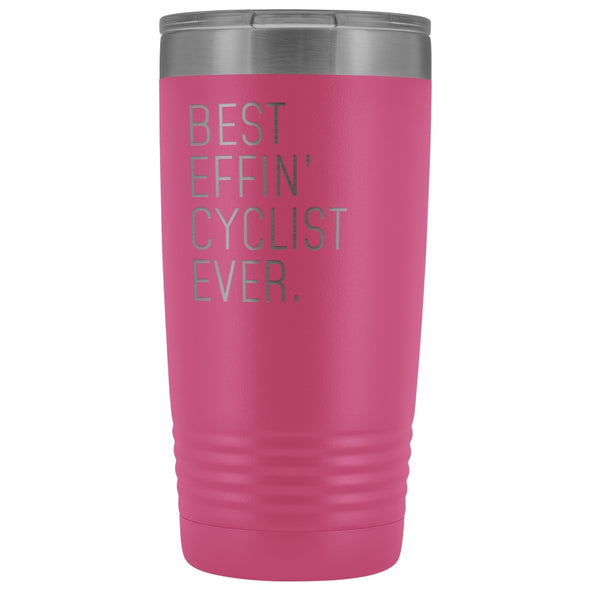Personalized Cycling Gift: Best Effin Cyclist Ever. Insulated Tumbler 20oz $29.99 | Pink Tumblers