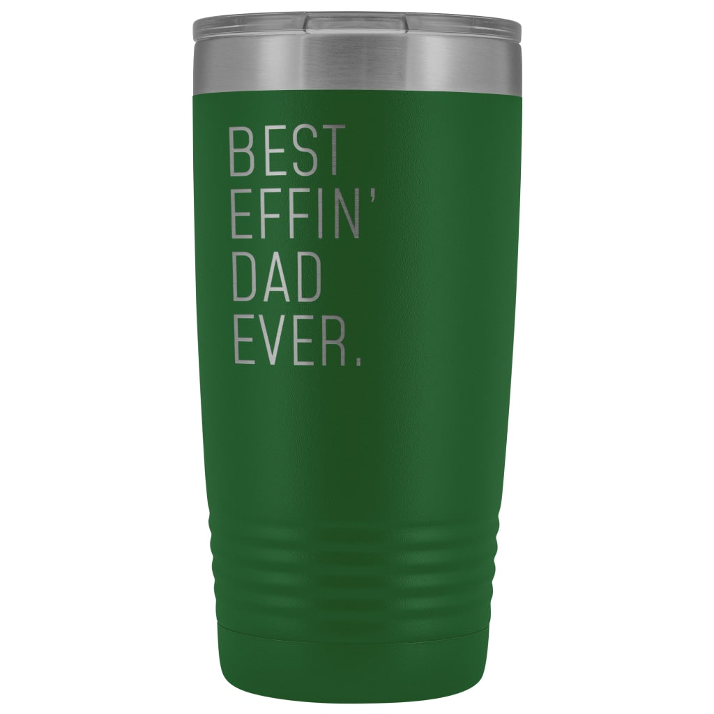 Personalized Dad Gift: Best Effin Dad Ever. Insulated Tumbler 20oz $29.99 | Green Tumblers