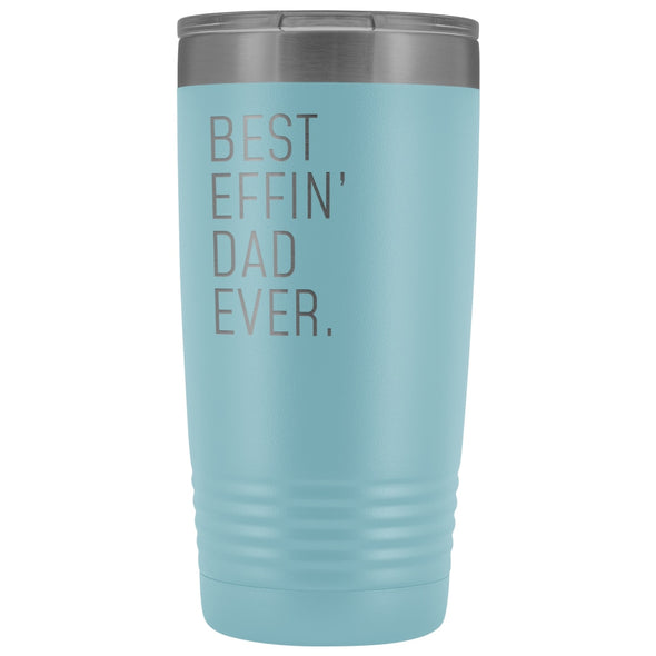 Personalized Dad Gift: Best Effin Dad Ever. Insulated Tumbler 20oz $29.99 | Light Blue Tumblers