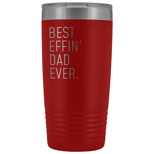 Personalized Dad Gift: Best Effin Dad Ever. Insulated Tumbler 20oz $29.99 | Red Tumblers