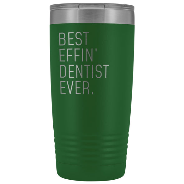 Personalized Dentist Gift: Best Effin Dentist Ever. Insulated Tumbler 20oz $29.99 | Green Tumblers
