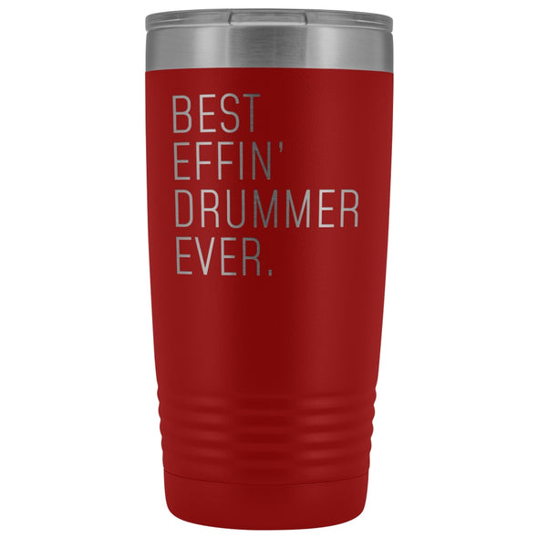 Personalized Drumming Gift: Best Effin Drummer Ever. Insulated Tumbler 20oz $29.99 | Red Tumblers
