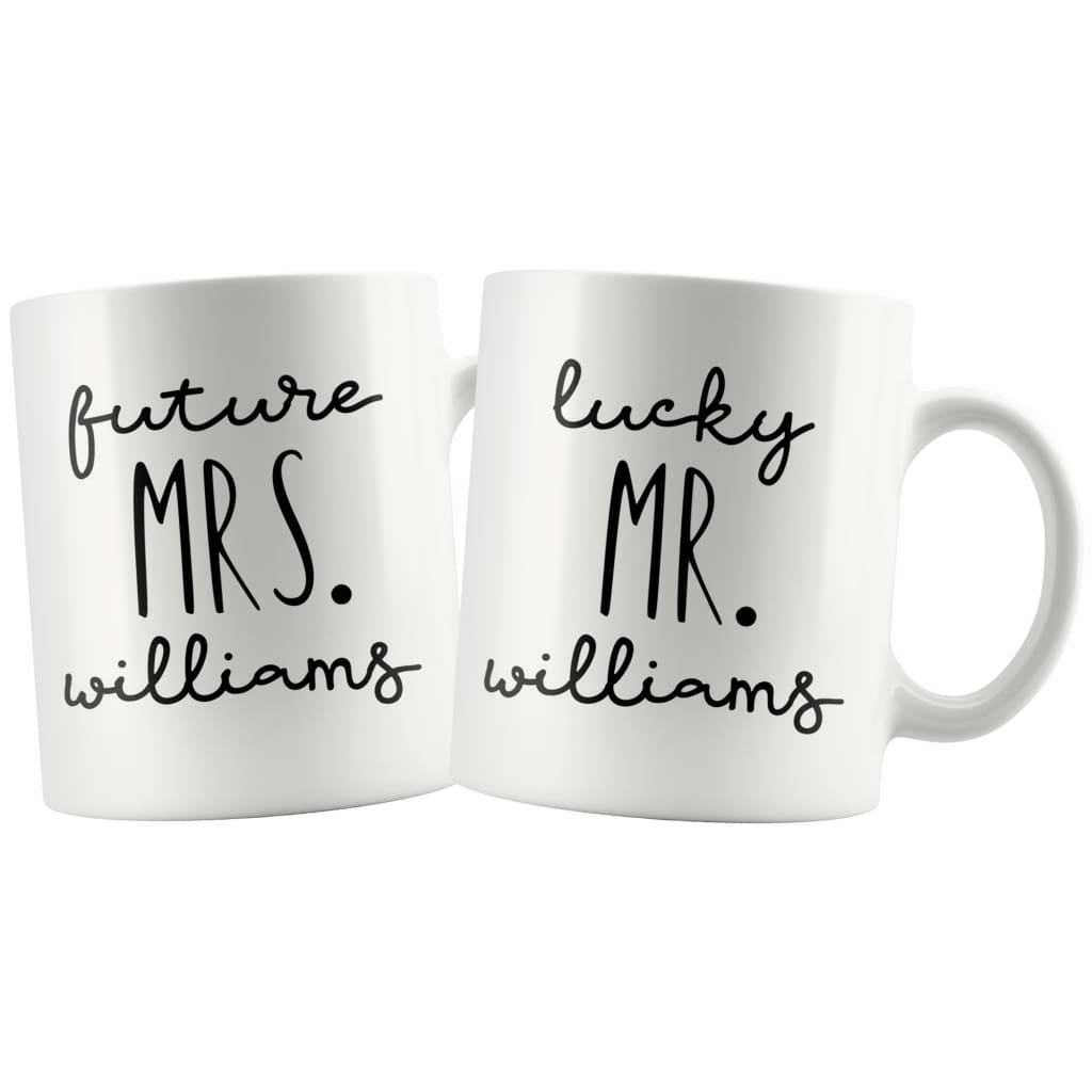 Personalized Engagement Gift For Couple Custom Name Wedding Gifts for Groom and Bride Mug Combo Set 11oz — photo 1
