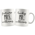 Personalized Engagement Gift For Couple Custom Name Wedding Gifts for Groom and Bride Mug Combo Set 11oz $29.50 | Mrs., Mr. Drinkware